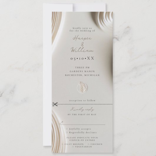 アイボリークリームホワイトオールインワン結婚ズ 招待状 (正面)