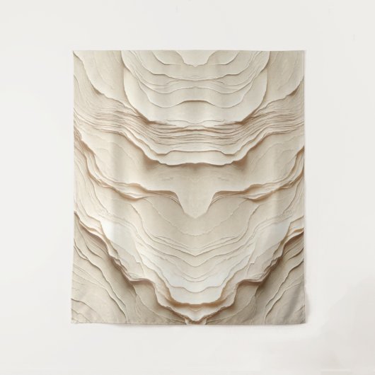 アイボリークリームボヘミアンナチュラルテクスチャ タペストリー (正面)