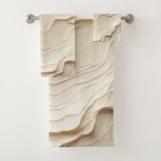 アイボリークリームボヘミアンナチュラルテクスチャ バスタオルセット (インサイチュ)