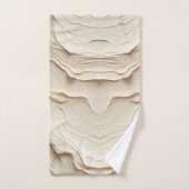 アイボリークリームボヘミアンナチュラルテクスチャ バスタオルセット (ハンドタオル)