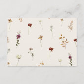 アイボリークリームボホ秋ワイルドフラワー結婚ズ詳細 エンクロージャーカード (裏面)