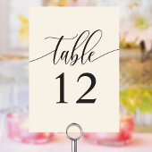 アイボリークリームミニマル結婚ラリスト テーブルナンバー