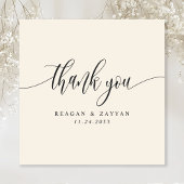 アイボリークリームミニマル結婚リストスクリプト サンキューカード