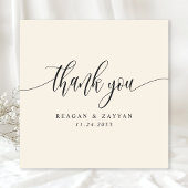 アイボリークリームミニマル結婚リストスクリプト サンキューカード