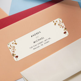 アイボリークリームワイルドフラワーズ秋秋差出人住所 ラベル