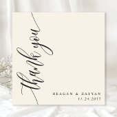 アイボリークリーム書道結婚スクリプト サンキューカード