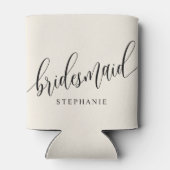 アイボリークリーム色の花嫁の仲間 現代のスクリプト 缶クーラー (裏面)