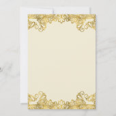 アイボリークリーム金ゴールドレースキエレガントンセアニラパーティー 招待状 (裏面)