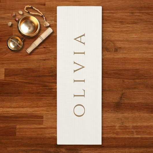 アイボリークリーム金ゴールド名ミニマルモダンリスト ヨガマット