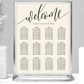 アイボリークリーム ミニマル ウェディング 席次表 ポスター