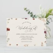 アイボリークリーム ワイルドフラワーズ 結婚式の招待状 招待状 (スタンド正面)
