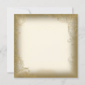 アイボリークリーム&金ゴールドグリッターウーマンバースデーパーティー 招待状 (裏面)