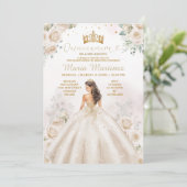 アイボリークレムプリンセスドレス金ゴールドクラウンキンセアニラ 招待状 (スタンド正面)