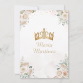 アイボリークレムプリンセスドレス金ゴールドクラウンキンセアニラ 招待状 (裏面)