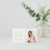 アイボリーグクラシックレーモノグラムフローラフォトクレスト 名刺 (スタンド正面)