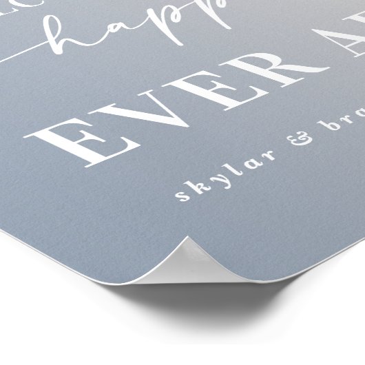 アイボリーグラデーションはサインの後ずっと私たちの幸せな歓迎 ポスター (角)