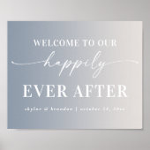 アイボリーグラデーションはサインの後ずっと私たちの幸せな歓迎 ポスター (正面)