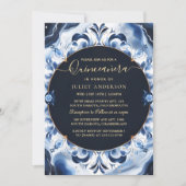 アイボリーグラデーションアイススカイ金ゴールドブ王室のルーキンセアニェラ 招待状 (正面)