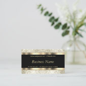 アイボリーグリッターとエレガント金ゴールド 名刺 (スタンド正面)