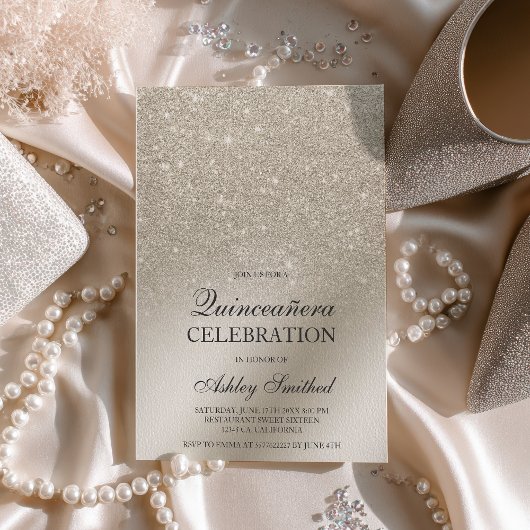 アイボリーグリッターグラデーション金属箔キンセアニラ 招待状