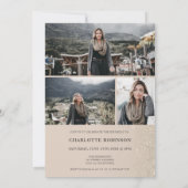 アイボリーグリッタースグラデーションクリプト4枚の写真Sweet 16 招待状 (裏面)