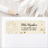 アイボリーグリッタースターズ&花火差出人住所 ラベル (インサイチュ)