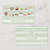 アイボリーグリーンおいしいベーカリーケーキスイーツキャンディーショップ 名刺 (正面/裏面)