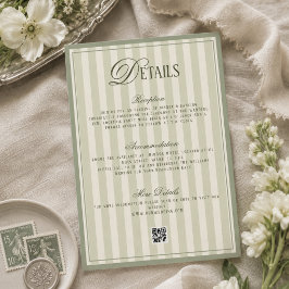 アイボリーグリーンの高級感ある結婚式の詳細 エンクロージャーカード