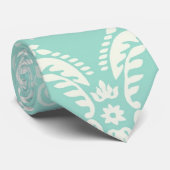 アイボリーグリーンダマスク模様 ネクタイ (ロール)
