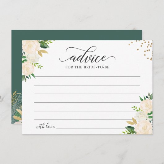 アイボリーグリーン金ゴールドフローラの緑の言葉 アドバイスカード (正面/裏面)