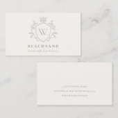 アイボリーグレイクラシックモノグラムフローラクラウンクレスト 名刺 (正面/裏面)