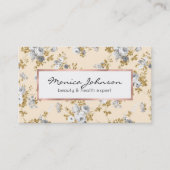 アイボリーグレイ白金ゴールドグリッターカントリーボホフローラ 名刺 (正面)