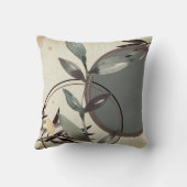 アイボリーグレイ&グリーン自然禅ウォーター葉カラー クッション (裏面)