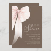 アイボリーコケットボウブライダルシャワー 招待状 (正面/裏面)