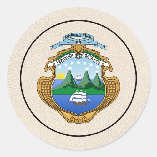 アイボリーコスタリカパスポート ラウンドシール (正面)