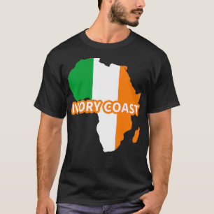 アイボリーコーストイヴォリアプライド国旗の地図アフリカプリントP Tシャツ