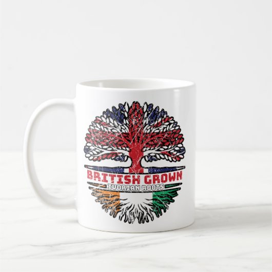 アイボリーコーストイヴォリアン英国ツリールーツ国旗 コーヒーマグカップ (左)
