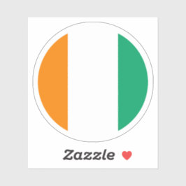 アイボリーコースト旗ラウンドステッカー シール