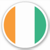 アイボリーコースト旗ラウンドステッカー シール (正面)