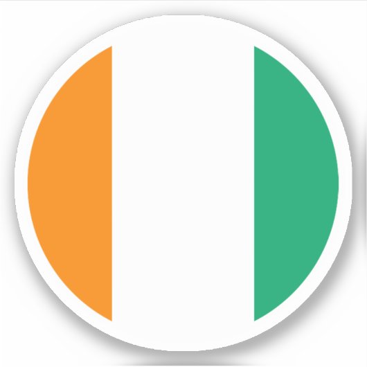アイボリーコースト旗ラウンドステッカー シール (正面)
