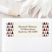 アイボリーコーラルブルートライアングルパターン差出人住所 ラベル (インサイチュ)