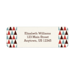 アイボリーコーラルブルートライアングルパターン差出人住所 ラベル