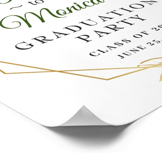 アイボリーゴールデンフローラウェルカム卒業パーティー ポスター (角)