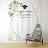 アイボリーゴールデンフローラモダンフォトグラードバック タペストリー (インサイチュ)