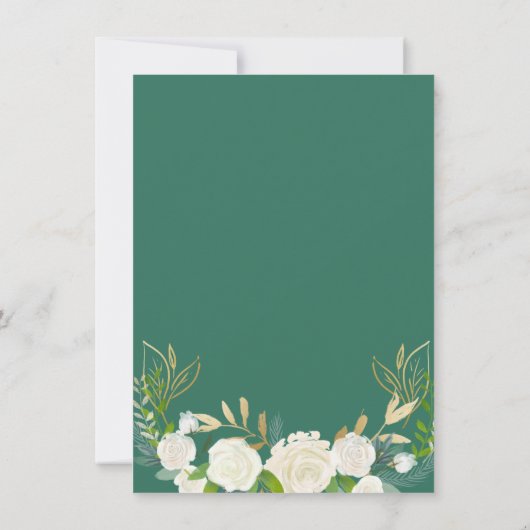 アイボリーゴールデンフローラモダンフレーム卒業パーティー 招待状 (裏面)