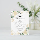 アイボリーゴールデンフローラ卒業パーティー招待状 ポストカード (スタンド正面)