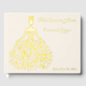 アイボリーゴールドフォイルシルエットキンセアニラゲストブック ゲストブック (正面)