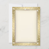 アイボリーゴールド ダイヤモンド ファビュラス 50歳 誕生日 招待状 (裏面)