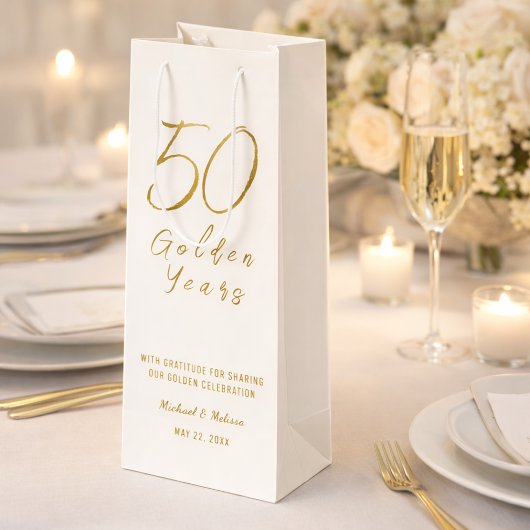 アイボリーゴールド 50周年 ゴールデンイヤーズ記念日 ワインギフトバッグ