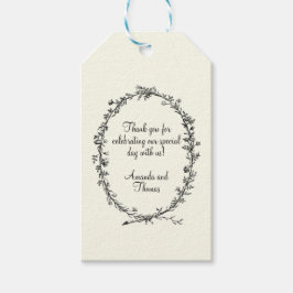 アイボリーサンキューメッセージカードリース ギフトタグ